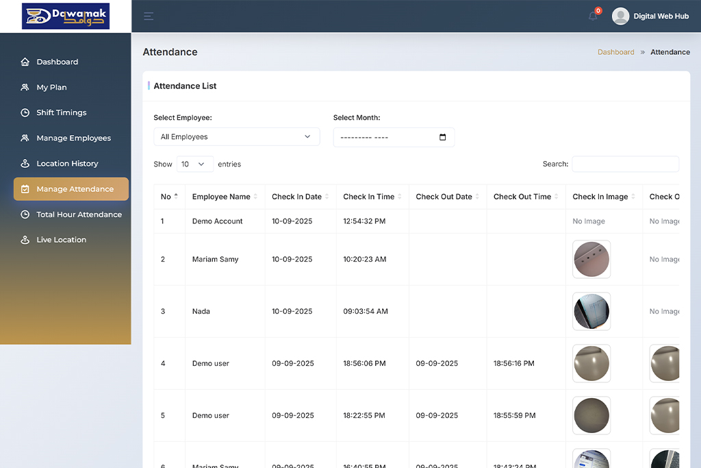 Dashboard Interface